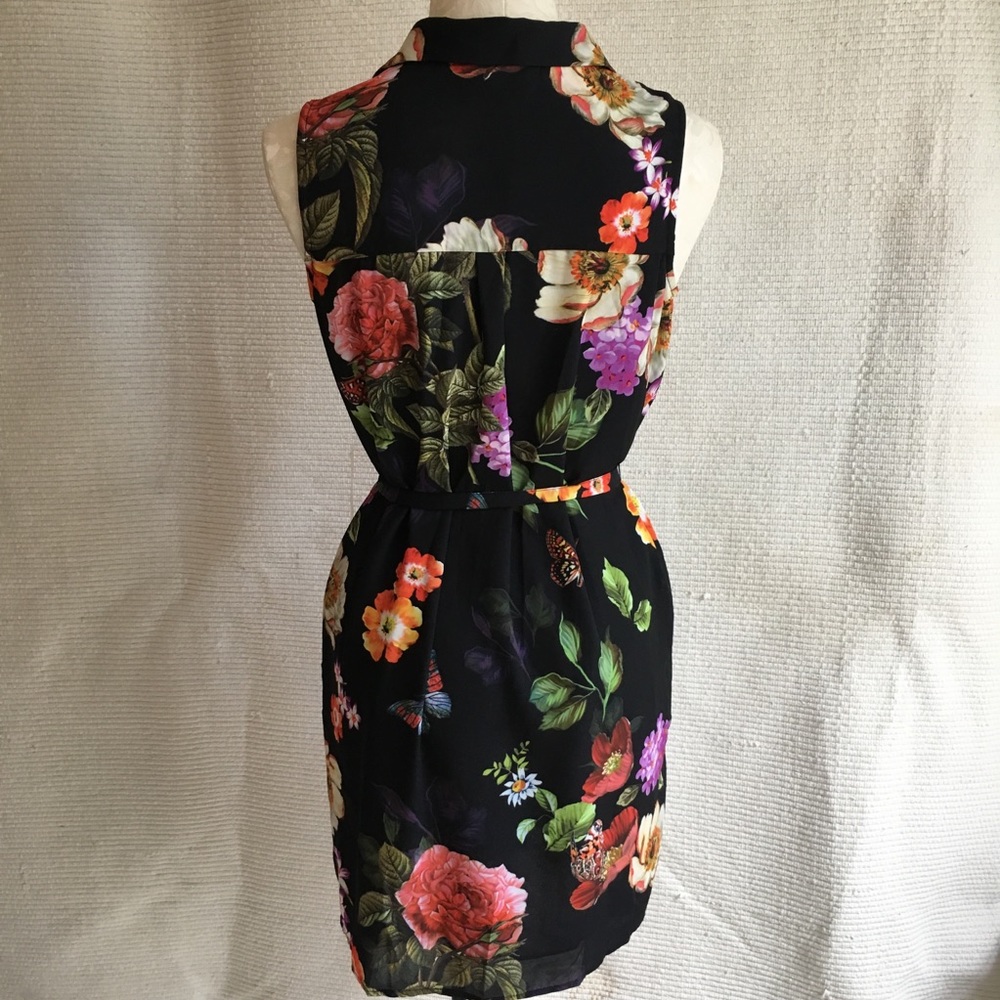 Alexia Admor Sleeveless Dark Floral Shirtdress - Picture 5 of 8